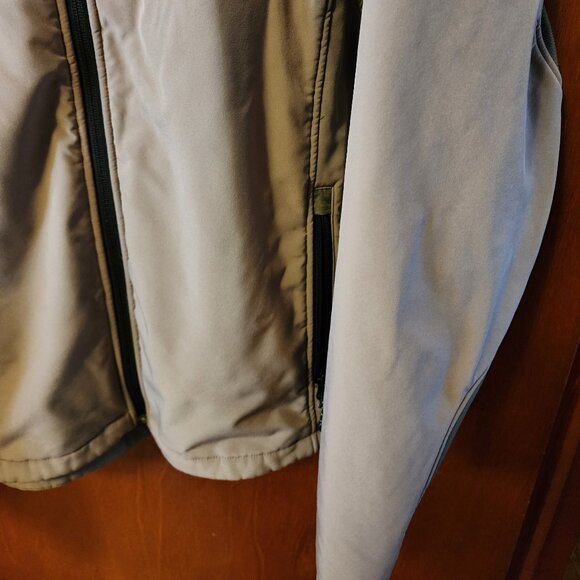 Men's 2XL Black Diamond Tan Fleece Lined Zip Up Soft Shell Jacket - Picture 5 of 10